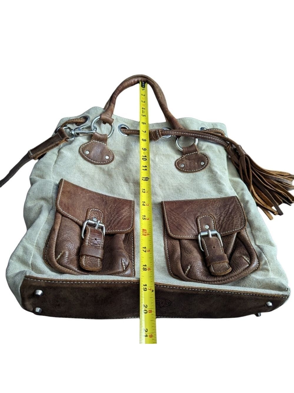 HP Roots Canvas & Leather Drawstring Bag - Picture 8 of 16